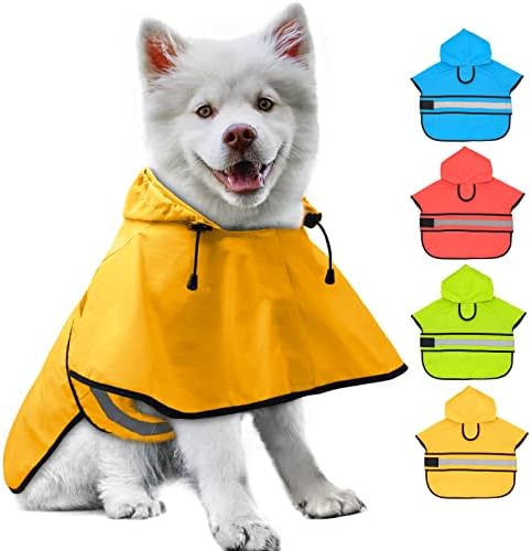 כלב מעיל גשם סלעית פונצ ' ו-מתכוונן עמיד למים כלב גשם מעיל קל משקל רעיוני כלב גשם מעיל מעיל גשם לחיות מחמד