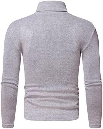 סוודר גולף צמר בסיסי לגברים חולצות טריקו תרמיות שרוול ארוך בכושר דק מוצק חולצות טריקו מזדמנים סוודרים