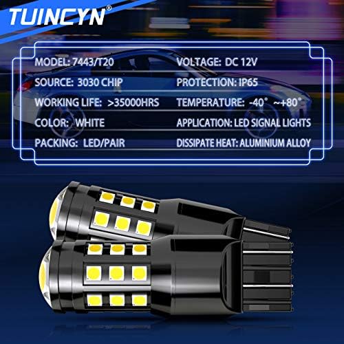 TUINCYN 7443 7440 T20 נורת LED בהירה במיוחד 2700 לומן 3030 27SMD 7444NA 7440NA 7441 992 תאורת בלם