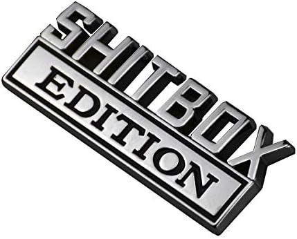 1 PC מתכת מהדורת Shitbox סמל סמל תג 3D מדבקות מדבקות תואם ל- F-150 F250 F350 Silverado 1500 2500 3500