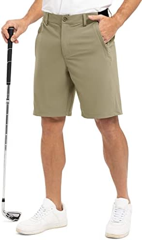 מכנסי גולף לגברים של Rdruko נמתחים מתאימים יבש 9 מכנסיים קצרים מזדמנים קלים עם כיסים עם כיסים