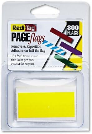 רדי - תג מוצק מחוון דגלים, צהוב, חבילה של 300