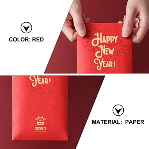 20 יחידות 2021 סיני אדום מנות סיני חדש שנה אדום מעטפות הונג באו שור שנה מזל כסף מנות אדום מנות