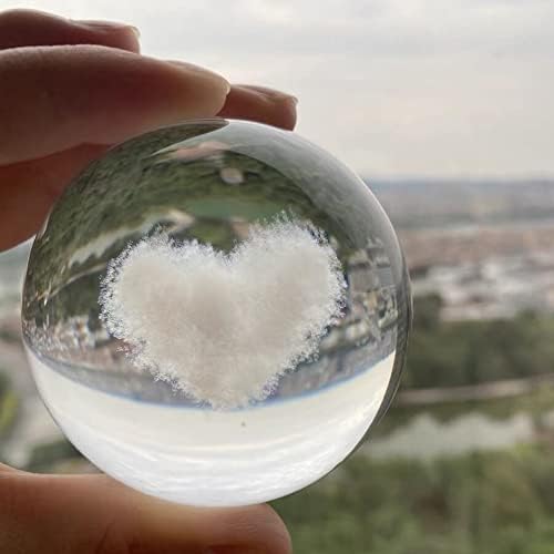 כדור בגידול תלת מימד נבאיסן עם לב ענן אוהב גילוף כדור גביש כדור זכוכית לצילום כדור דקורטיבי בית