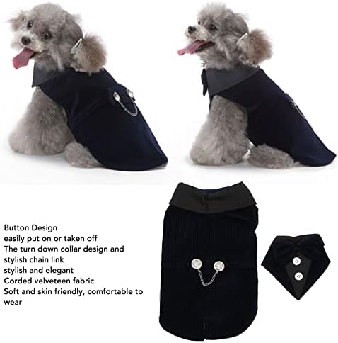 כלב PSSOPP חליפת טוקסידו רשמית, חליפת מסיבות חתונה של כלבים עם עניבת פרפר לניתוק ללבוש חג כלה
