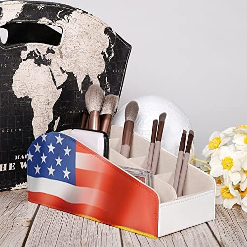דגלים אמריקאים וגרמניים מחזיק בשלט רחוק פו תיבת מארגן אחסון עור לשולחן העבודה Offce Home