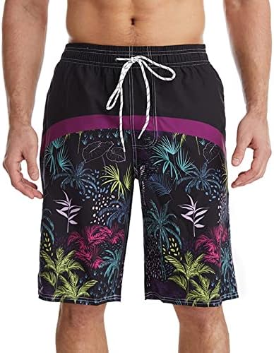 גברים של מכנסיים קצרים מהיר ייבוש רופף גלישה פס דפוס אופנה מזדמן חוף בגד ים בגד ים גברים ארוך