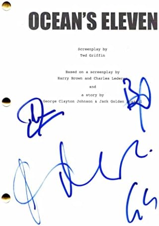 ג ' ורג 'קלוני, בראד פיט, דון צ' ידל, אנדי גרסיה &מגבר; צוות השחקנים של מאט דיימון חתם על חתימה אחת עשרה של אושן