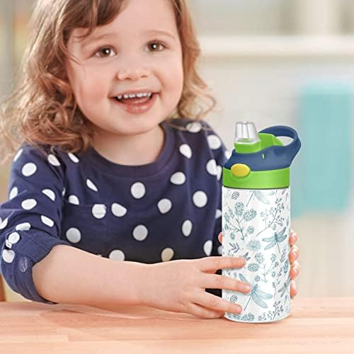 זאויה שפירית בקבוק מים לילדים עם מכסה קש כפול קיר כפול מבודד נירוסטה לנירוסטה לשימוש חוזר עבור בנות