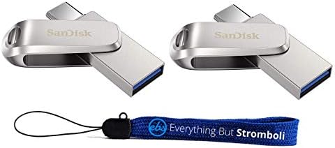 Sandisk 32GB כונן הבזק אולטרה כונן כונן Luxe USB Type -C לסמארטפונים, טאבלטים ומחשבים - צרור USB