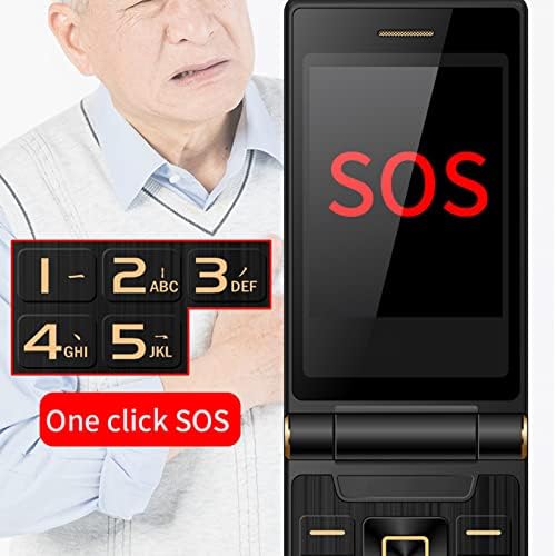 טלפון היפוך נעול 2G, טלפון הפוך נעול לקשישים, טלפון נייד של Big Button עם צליל גדול, SOS, פנס LED, המתנה