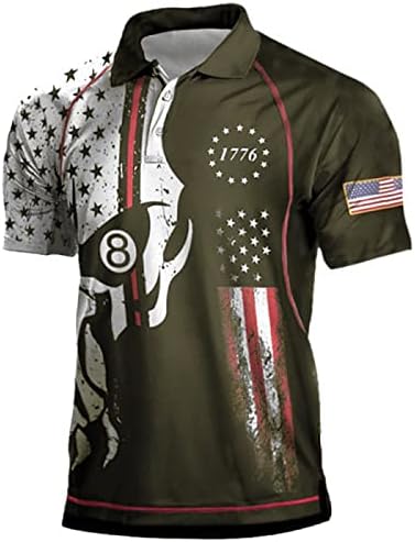 חולצות חוף קיץ לגברים יום עצמאות קלאסי של גברים חולצת דגל אמריקאית חולצות שרוול קצר