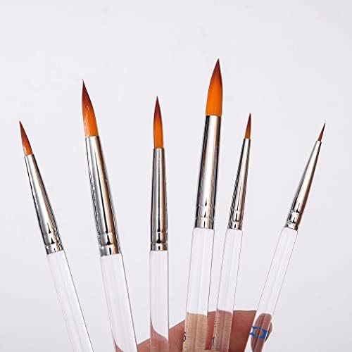 XXXDXDP 6 PCS מברשת צבעי מים סט עט שקוף מחזיק ניילון שיער ניילון עט מברשת ציור ציור עגול מחודד