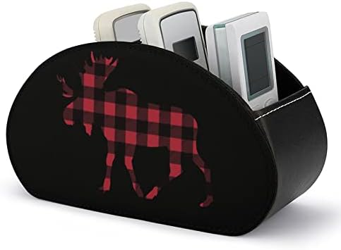 Moose Buffalo משובץ טלוויזיה מודפסת מארגן מרחוק מחזיקי בקרת קופסאות עור PU 5 תאים מיכל אחסון