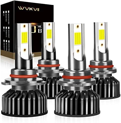 WVKVII מתאים לניסן רוג 2008-2014 נורות פנס LED 9005/HB3 קרן גבוהה + H11 קרן נמוכה + ערכת נורות ערפל של H8, ערכת