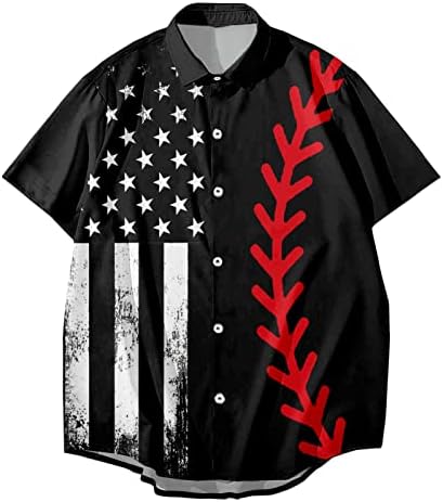 ארהב דגל אמריקאי מודפס חולצות T לגברים יום העצמאות TEE TOPS