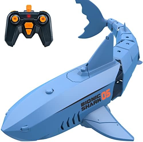 אלפרב שלט רחוק צעצועי כריש עבור 3 4 5 בנים בני 6 A801 ​​צעצועי כריש לילדים, כריש RC מדומה לבריכת שחייה