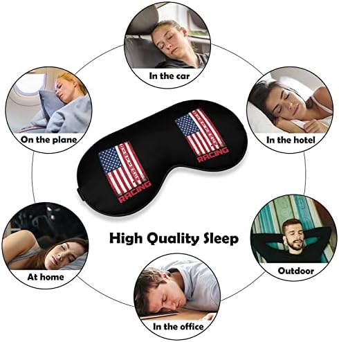 מירוץ Dirttrack דגל אמריקאי מכסה מסיכת עיניים רכה אפקטיבי הצללה מסכת שינה נוחות עם כיסוי עיניים עם רצועה מתכווננת