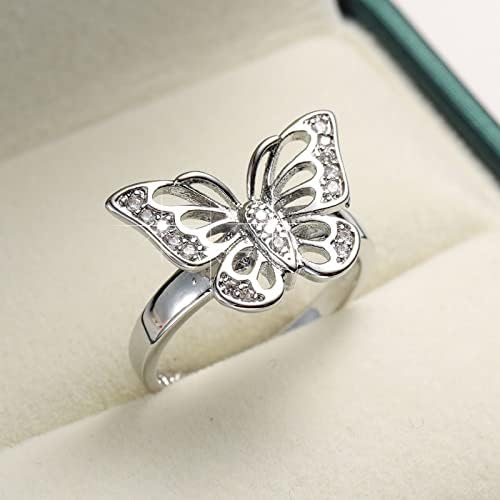 נשים יצירתיות צמיד זירקון בעלי חיים פרפר פרפר טבעת טבעת נישואין טבעת אופנה טבעת טבעת טבעת