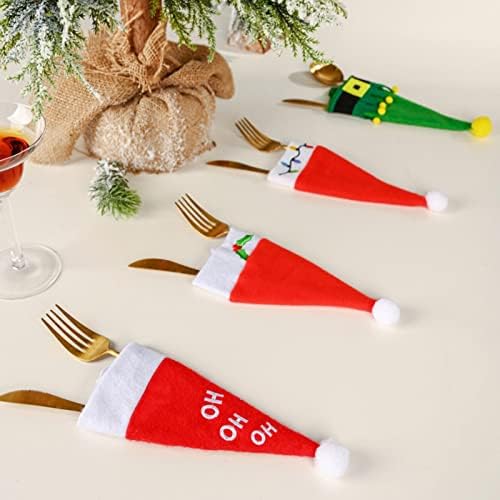 ארוך דק מגנטי רצועות חג המולד קישוטי קטן כובע מזלג סט הוהו שולחן קישוט מזלג תיק יין בקבוק סט ביתי