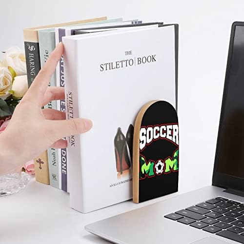 כדורגל אמא תומכי ספרים עץ 1 זוג ספר מסתיים מודפס ספר עומד דקורטיבי