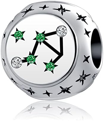 12 הורוסקופ גלגל המזלות סימן קבוצות כוכבים אבן המזל יום הולדת קסם חרוז עבור קסמי צמיד ושרשרת