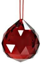 כדור גביש אדום מעוצב אדמה, צורה עגולה, זכוכית עשויה, גודל אפרוקס 4 סמ ו 60 גרם, חבילה של כדור