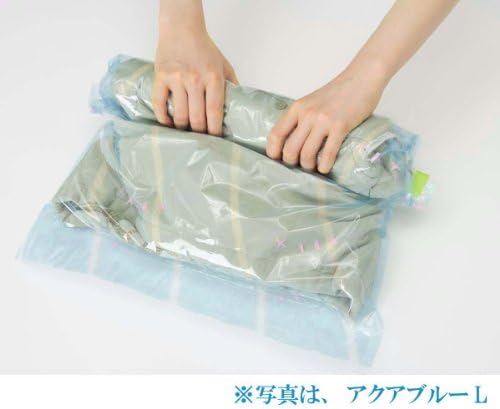 שקיות דחיסת בגדי נסיעות של Vacpac, בינוני, חבילה של 2, אקווה ורוד, מיוצר ביפן