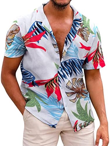 חולצות T מסוגננות לגברים, 2023 חולצות פרחוניות בהוואי 2023 כפתור למטה חולצות חוף הטרופיות חוף תלבושות