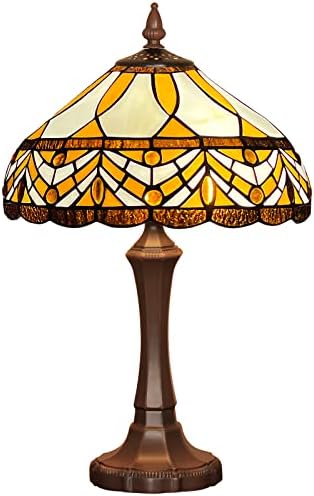 קפולינה טיפאני מנורת מוכתם זכוכית שולחן מנורת 12 * 12 * 19 סנטימטרים חום מלודי סגנון שולחן קריאת