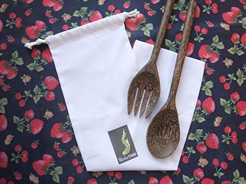 עץ דקל טבעי בעבודת יד סלט שרת מזלג כפית מתנת סט עבור סלט & מגבר; פסטה מלון בית מסעדת מטבח בישול אוכל