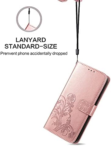 סמסונג גלקסי מ32 טלפון מקרה, 4 עלה תלתן עור מגנטי אבזם להעיף מקרה עם רצועת יד מזומנים כיס אשראי כרטיס