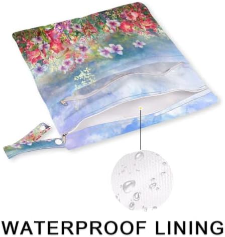 שקיות רטובות לבגדי ים 2 חבילה שקית יבשה רטובה לחלקים של משאבת חזה שקית בגדים רטובים אטומים למים עם רוכסן כיס פרח