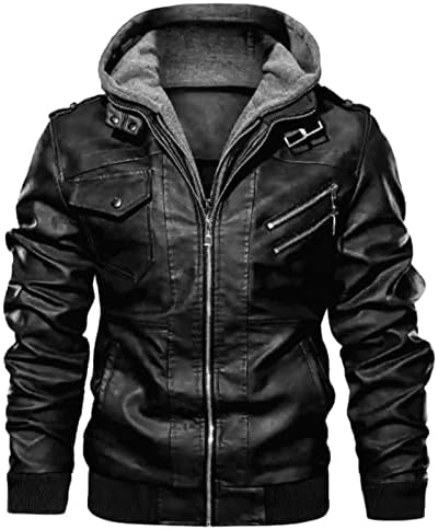 מעילי חורף של ADSSDQ לגברים, ז'קט של שרוול ארוך Mens Mens Plus בגודל קפוצ'ונים וינטג 'חורפים