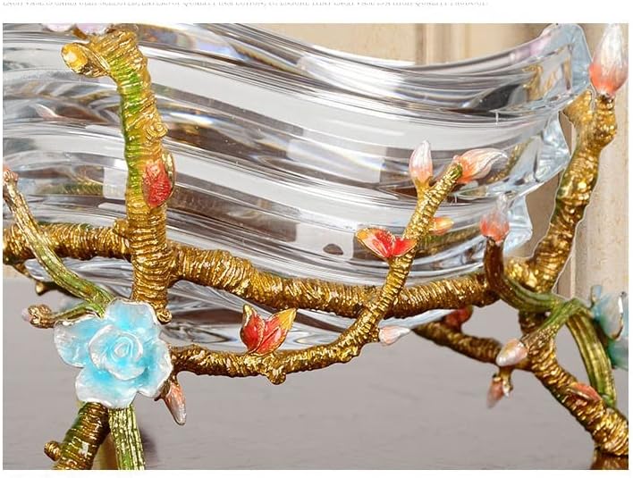 Czdyuf אמייל זכוכית קריסטל צלחת פרי מיובש סלון נורדי שולחן אוכל יצירתי צלחת פרי פירות בית קישוט