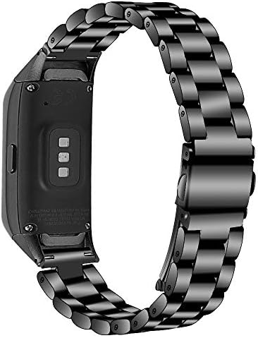 E ECSEM תואם ללהקות SMSUNG Galaxy Fit SM-R370, Galaxy Fit Watch פס מוצק נירוסטה חלפת מתכת החלפת צמיד רצועת