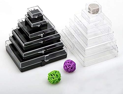 Anncus 100 pcs 7*7*1.9 סמ קופסה מרובעת מפלסטיק ברורה עם כיסוי מכסה אוסף מדגם של מארגן קופסאות