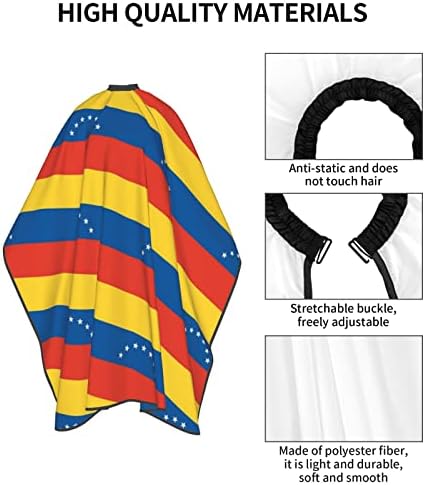 קייפ חיתוך שיער פוליאסטר בגודל 55 על 66 אינץ ' ונצואלה-דגל-דוגמת סלון ברבר קייפ עם סגירת הצמד