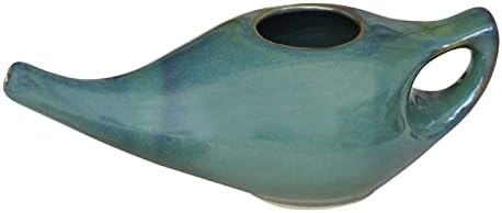 HealthGoodsin Ceramic Ceramic Neti, בטוח למדיח כלים, לניקוי האף + 5 שקית נטי מלח, ללא ידית - צבע