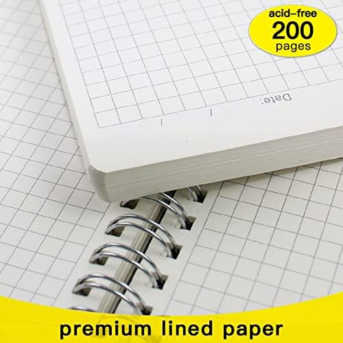 מחברת נייר גרף של Yiozojio - מחברת ספירלה A5, מחברות נייר עבות לעבודה/משרד/בית ספר/כתיבה/רישום, 3 חבילות טוטל 300