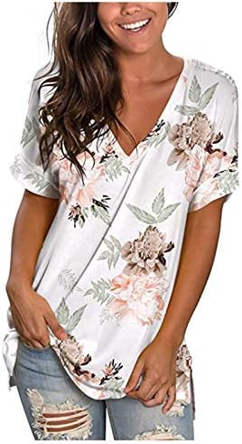 קיץ בתוספת גודל חולצות לנשים קל משקל צוות צוואר חולצות אופנה טרנדי מזדמן קצר שרוול גרפי