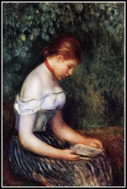 הקריאה בשנת 1890 ציור מאת פייר אוגוסט רנואר ﹣ צבע לפי ערכות מספרים למבוגרים וילדים ציור שמן DIY דיגיטלי- קיר