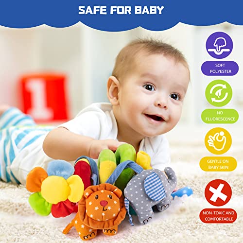 צעצועי מושב לרכב של UNIH, צעצועי תינוקות 0-6 חודשים עם רעשנים לתינוקות, צעצועי תינוקות מוזיקליים