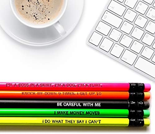 השראה צהובה בודאק - עפרונות מעוררי השראה חרוטים באמירות מצחיקות ומוטיבציוניות לבית הספר ולמשרד