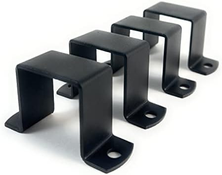 עיצוב בארו-מהדק רצועת צינור מרובע 2 על 2, שחור מצופה אבקה, מהדק סוגר מסוג 4 מארז