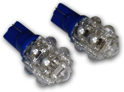 TUNINGPROS LEDGB-T10-B9 תיבת כפפות נורות LED נורות T10 טריז, 9 סט שטף כחול 2-PC סט