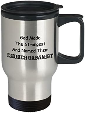 אורגני כנסייה ספל נסיעות קפה הטוב ביותר כוס תה ייחודי מצחיק רעיון מושלם לגברים נשים אלוהים הפך את האורגניסט