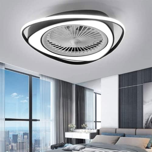 מאוורר תקרה LED 38W LED עם תאורה, מאווררי תקרה אילמים עם שלט רחוק, 3 צבעים ניתנים להחלפה, אור רוח מתכוונן אור