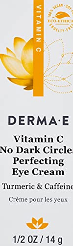 DERMA-E ויטמין C קרם לחות חידוש, 2 גרם + ויטמין C ללא עיגולים כהים משכללים קרם עיניים, 0.5 גרם