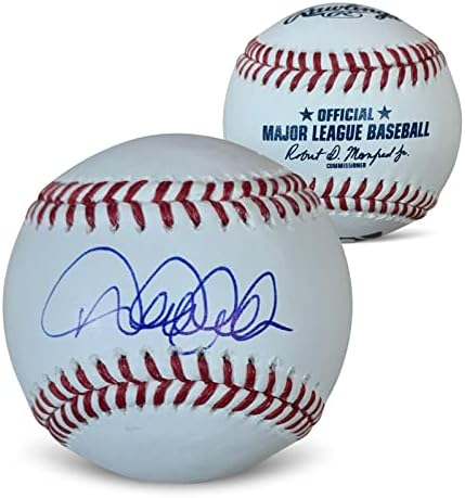 דרק ג'טר חתימה על MLB חתימת קנאי בייסבול COA אותנטי עם מקרה UV - כדורי חתימה